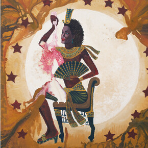 Leang Seckon, Brown Stars Jolie, 2014, mixed media and collage on canvas, 150 x 150 cm (59 x 59 in)