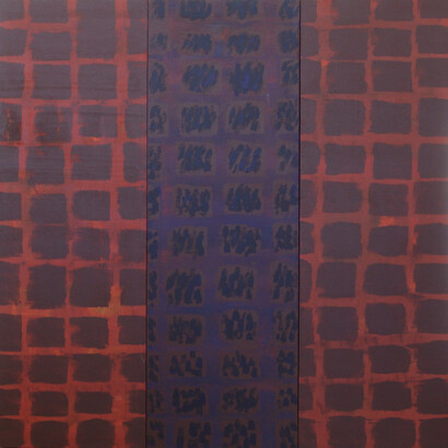 Khaled Khreis, Triptych , Acrylic on wood, 150 x 120 cm
