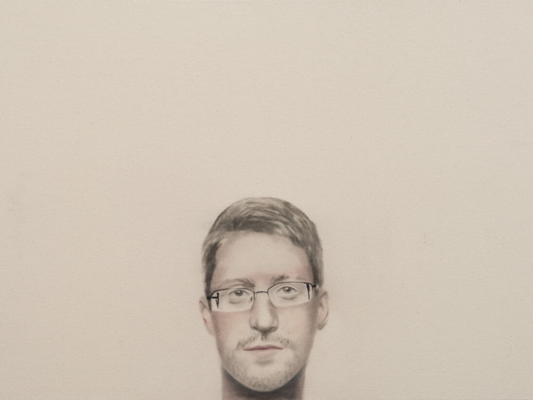 Marc Séguin, Edward Snowden, 2014, Charcoal on canvas, 36x48 inches
