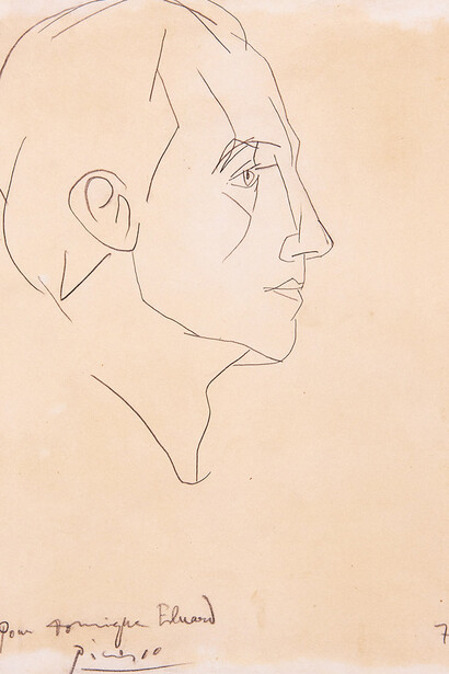 Pablo Picasso
Retrato de Paul Eluard (nº7)
1941. Lápiz negro sobre papel. 26,9 x 20,9 cm (sin marco). Saint-Denis - musée d´art et d´histoire Paul Eluard. 66.05.02© Sucesión Pablo Picasso, VEGAP, Madrid 2019