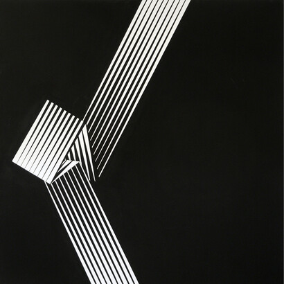 Gianfranco Zappettini, Strutture in BX 22-68, 1968, acrylic on canvas, 115 x 115 cm