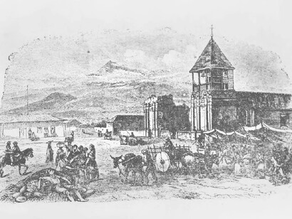 La Plaza de Cartago a mediados del siglo XIX, ilustración del libro «Tropical Travel»
