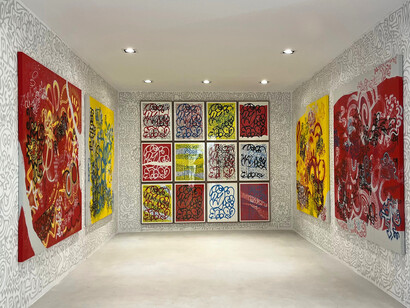 Mr Doodle, Doodle frenzy, vista de exhibición. Cortesía de Villazan