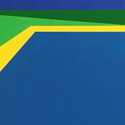 Elisa Contemporary Art. Martha Hughes, Scene 257, Pool with Ocean View, Acrylic on Panel, 9x12. 