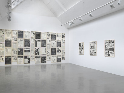 Fernando Bryce, exhibition view at Galerie Barbara Thumm, 2018. Photo Jens Ziehe