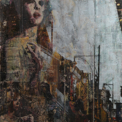 Afshin Naghouni, Dupery, 150 x 180 cm, 2013, mixed media