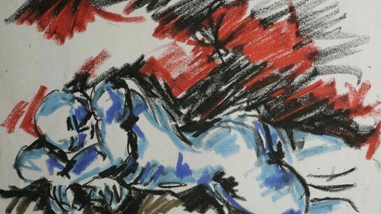 Heribert C. Ottersbach, (*1960 Köln), Der Schlaf der Vernunft weckt böse Geister, oil chalk on paper, 1983, 29,8 x 39,7 cm, monogrammed, dated bottom right 'HCO 83' and entitled bottom left 'Der Schlaf der Vernunft
weckt böse Geister'; verso signed 'Ottersbach'