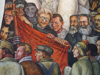 Fragmento de uno de los murales pintados por Diego Rivera en el Palacio Nacional (México)