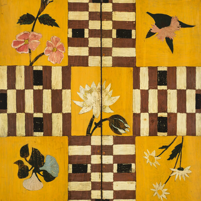 Parcheesi board, Late 19th century. Courtesy of American Folk Art Museum