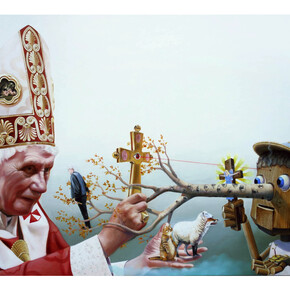St. Art Gallery, Super A painting Pope vs Pinocchio
