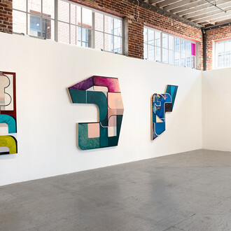 Rebekah Goldstein, Full length mirror, exhibition view. Courtesy of Gallery 16 