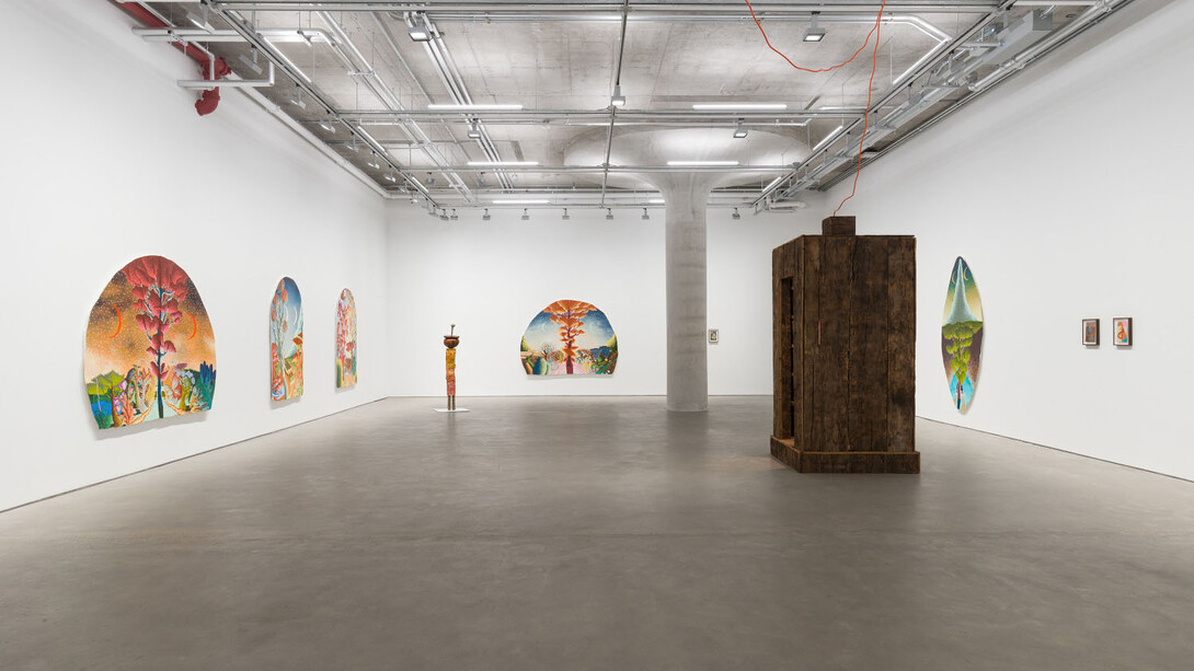 Eliot Greenwald, Library, exhibition view. Courtesy of Harper Gallery