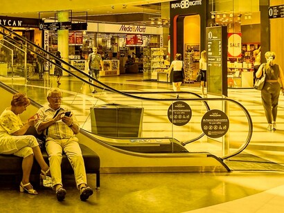 En el centro comercial