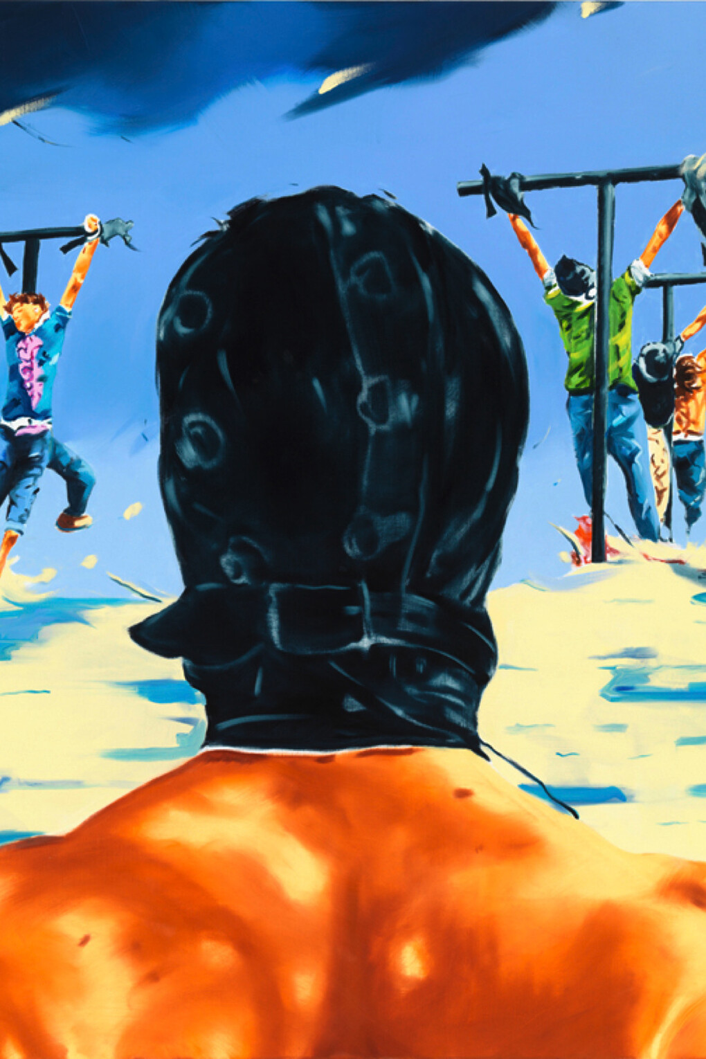 Norbert Bisky, The Beach, 2015, Huile sur toile, 150 x 120 cm / 59 x 47 1/4 in. Courtesy of the artist and the gallery Daniel Templon, Paris and Brussels