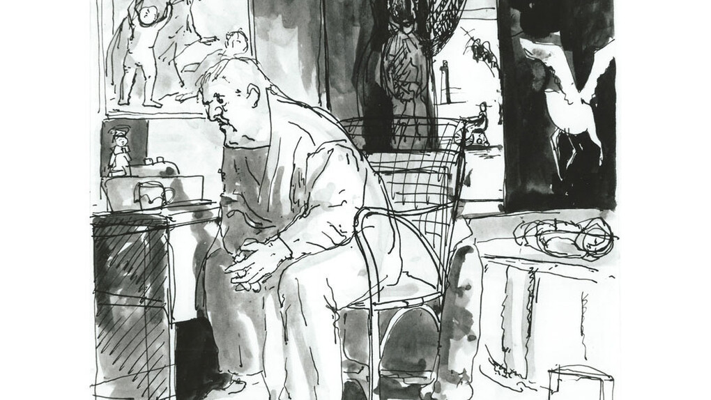 Paula Rego (1935). Study for the painting TIME ­ PAST AND PRESENT. London, ca. 1990. Pencil and ink on paper. 46 x 45 cm. J. S. Mills Collection, London