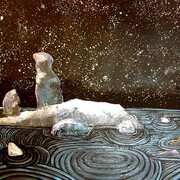 The zen garden by night, 100 x 200 cm, oil on canvas, 2013