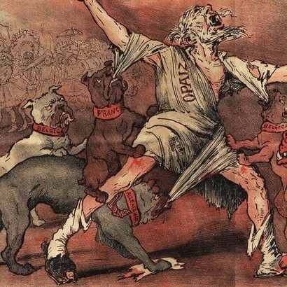 Lithographie de Rafael Bordalo Pinheiro, dans A Paródia, n° 32, 22 août 1900. Archives privées Rui Carita, Archives régionales de Madère, Funchal