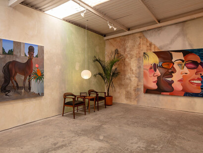 Dalton Gata, La fiesta y las fieras, vista de exhibición. Cortesía de Galería OMR