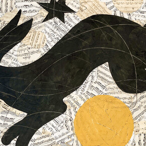 Louise Laplante, And the rabbit jumped over the (yellow) moon, 2023. Courtesy of Carrie Haddad Gallery