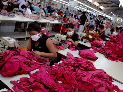 Fábrica textil en el sudeste asiático