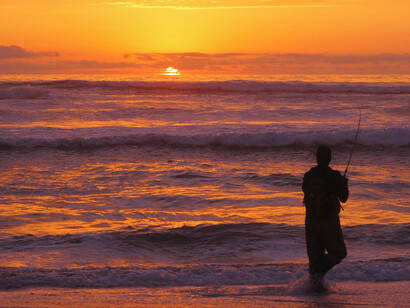 Pôr do sol de Cabo Polônio, Uruguay, e a oportunidade de pescar