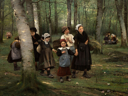 Václav Brožík, Children in the Forest, (1891), oil, canvas, 125 × 165 cm, Kodl Gallery