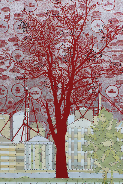David Hind, Pulminary Maple, Reclaimed Aluminium, 120 x 92 cm