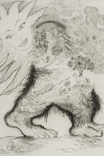 Ken Kiff- Man Walking, 1991- Copyright The Estate of Ken Kiff, courtesy Marlborough Fine Art
