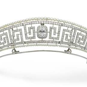 Diamond and pearl tiara previously owned by Lady Marguerite Allan and saved from the Lusitania, Cartier, 1909, France. Marian Gérard, Cartier Collection. © Cartier