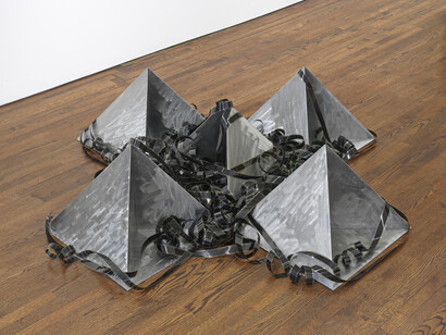 Gretchen Bender, Untitled (X floor piece), 1989. Courtesy of Sprüth Magers
