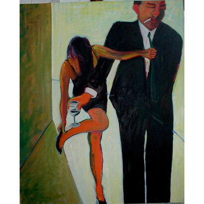 Michael Crawford, Lucy and Lou, 1999, 72 x 60 inches, oil on canvas