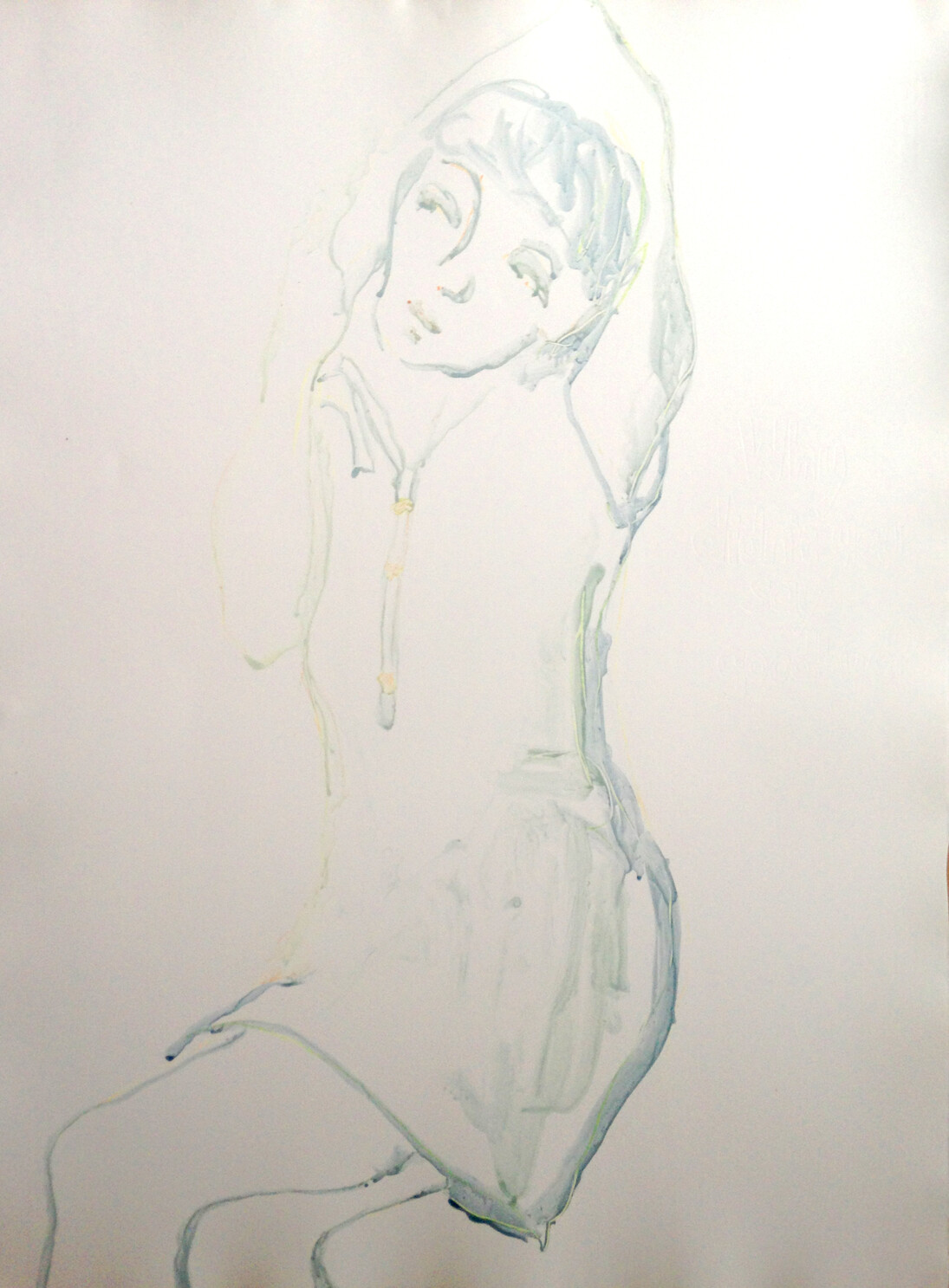 Tamsin Relly, Untitled, 2014, water-based monotype and blind deboss on Somerset Satin 300gsm, 75.5 x 56.5 cm