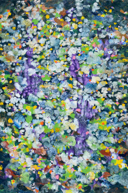 Michael De Feo, Maracaibo (detail), 2023. Acrylic, oil, and oil stick on canvas, 40 x 30 in (101.6 x 76.2 cm). Courtesy of Hexton Gallery 