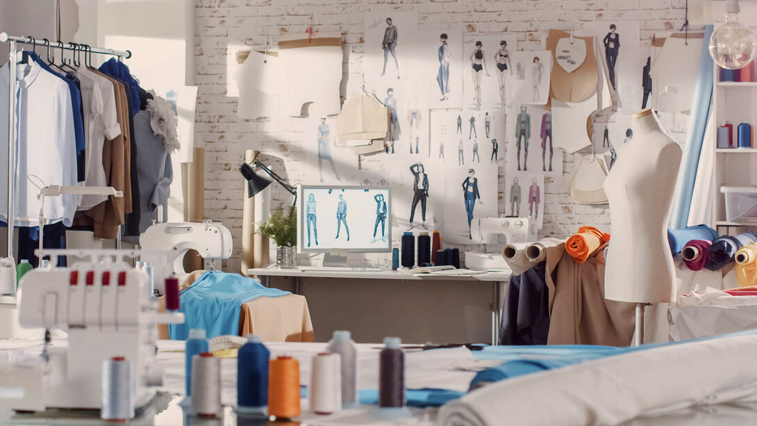 Estudio de un diseñador de moda