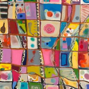 Uman, Grid painting #9 (detail), 2025. Courtesy of Nicola Vassell Gallery