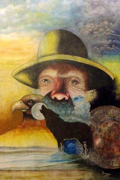 Il potere del silenzio (80x120 Tecnica mista a base di cosmetici) Stefano Mayorca