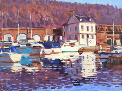 George Devlin, Bowling Basin, oil on canvas, 76 x 86 cm