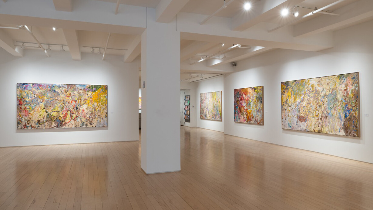 Larry Poons, Provocation, Iliad: powers + spells, exhibition view. Courtesy of Yares Art Gallery