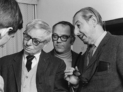 Louis Kahn, Giuseppe Davanzo e Carlo Scarpa in casa di Carlo Scarpa ad Asolo, 1969