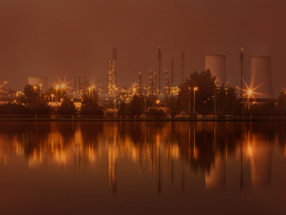 An oil refinery in Moscow, Russia