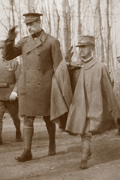 Vittorio Emanuele III con re Alberto I del Belgio