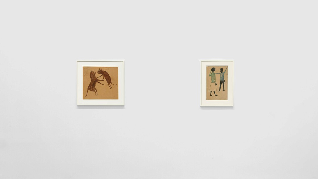 Installation view, Bill Traylor: Works from The William Louis-Dreyfus Foundation, David Zwirner,
New York, February 22–April 13, 2024. Courtesy David Zwirner. All Bill Traylor artwork is used
with permission from Bill Traylor Family, Inc.