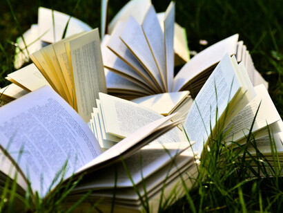 A bunch of books lying open, representing how each is waiting to transport readers to different worlds and help them form their perspectives