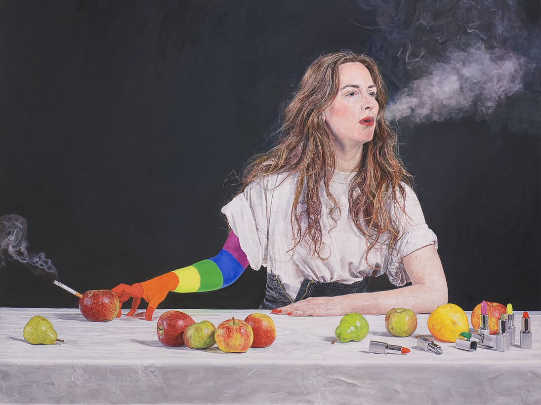 Ulrich Lamsfuss, Arises, 2013, huile sur toile, 125 x 125 cm, Courtesy Galerie Daniel Templon, Paris