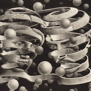 M.C. Escher, Bond of Union, 1956, Lithograph, 25.3 x 33.9 cm, Gemeentemuseum Den Haag. All M.C. Escher works copyright © The M.C. Escher Company B.V. -Baarn-the Netherlands. All rights reserved. www.mcescher.com