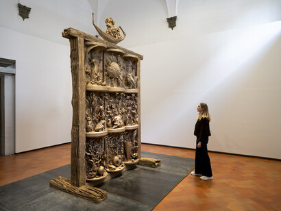 Jean-Marie Appriou. Canto Infinito, exhibition views, Firenze, Palazzo Strozzi, Project Space, 2026. © Jean-Marie Appriou, by SIAE. Photo Ela Bialkowska, OKNO Studio, Courtesy Fondazione Palazzo Strozzi, Firenze