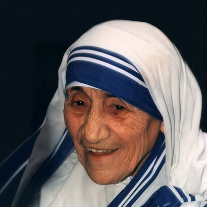 Madre Teresa de Calcuta (26/08/1910-05/09/1997) en la Iglesia de San Luis, en 1995. Washington, DC, EE.UU.
