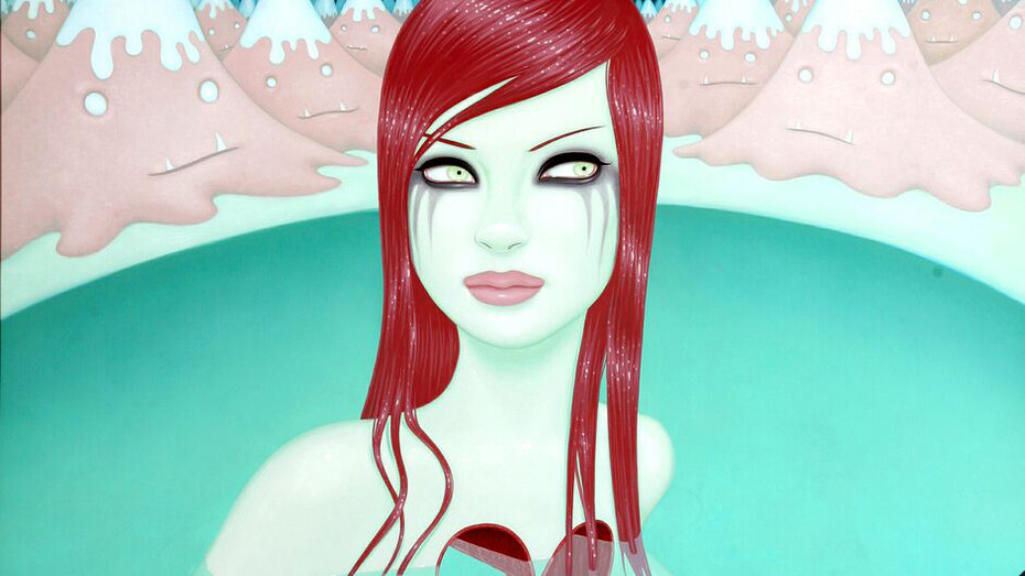 Tara McPherson, Weight of water, detail, 101 x 76 cm, oil on board, Dorothy Circus Gallery
