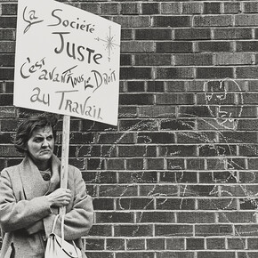 Pierre Gaudard, Manifestation des chômeurs de l’est de Montréal, Québec (détail), 1969. Avec l'aimable autorisation du National Gallery of Canada