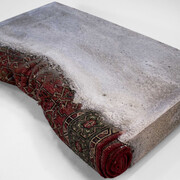 Ramazan Can, Yerlileştirme V 2017, 71x14,5x115cm, Yerleştirme (Beton, Dokuma). 